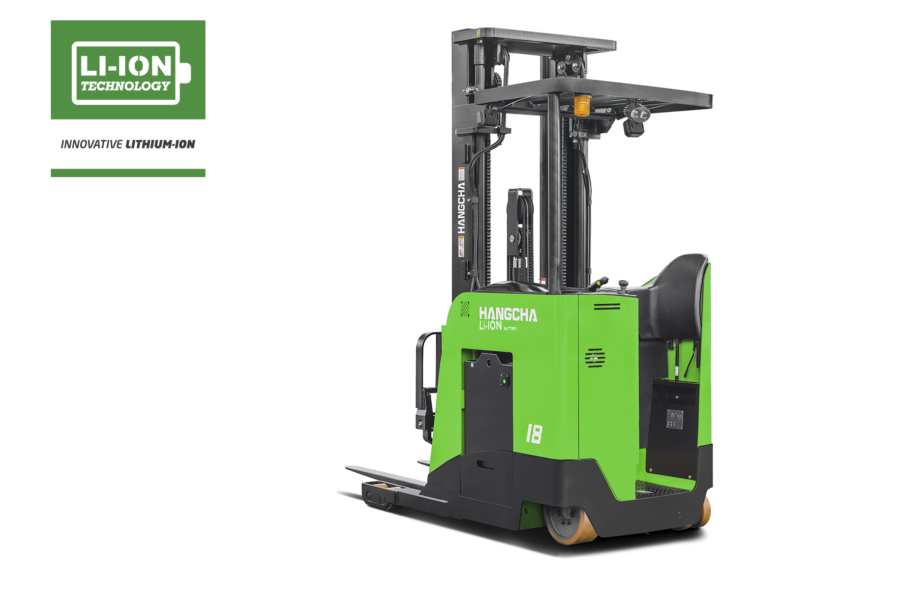Montacargas “Reach Truck” Con Pantógrafo Y Con Batería De Iones De Litio 3,000-4,500lbs
